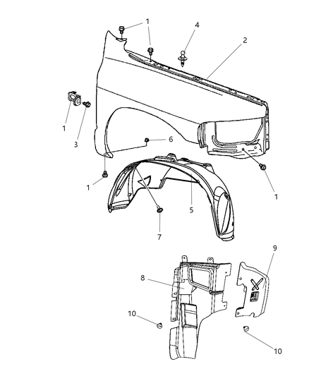 2010 Dodge Ram 4500 Front Fender Diagram