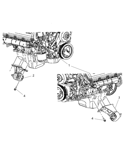 2006 Dodge Durango Mounts, Front Diagram 3