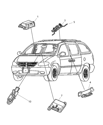 2007 Dodge Caravan Occupant Classification Module Diagram for 4686943AK