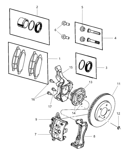 2006 Chrysler Pacifica CALIPER-Disc Brake Diagram for 5103118AA