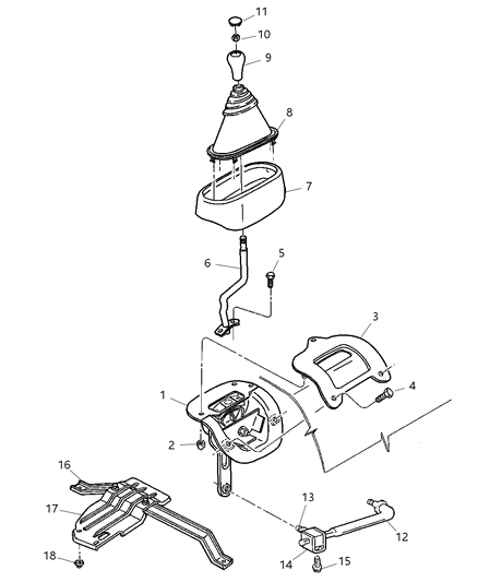 2002 Dodge Ram 3500 Gear Shift Controls Diagram