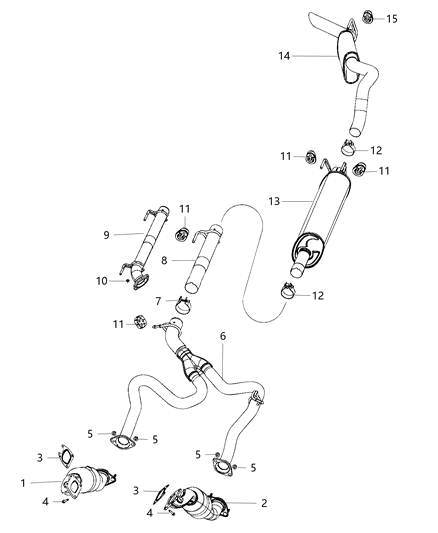 2020 Ram 1500 Exhaust Pipe Diagram for 68092753AA