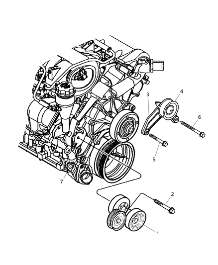 2007 Dodge Nitro Drive Pulleys Diagram 2