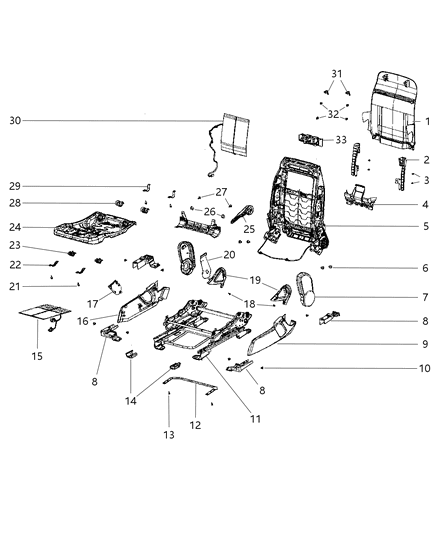 2012 Dodge Caliber Shield-Seat Track Diagram for 1TF98XDVAB