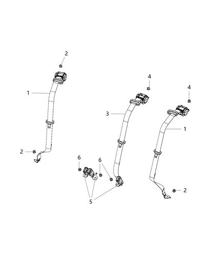 2017 Chrysler 200 Belt Assembly-RETRACTOR Diagram for 1VA70DX9AF