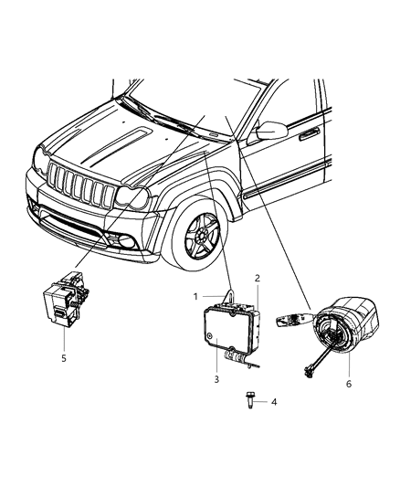 2011 Jeep Grand Cherokee Steering Column Module Diagram for 5026788AA