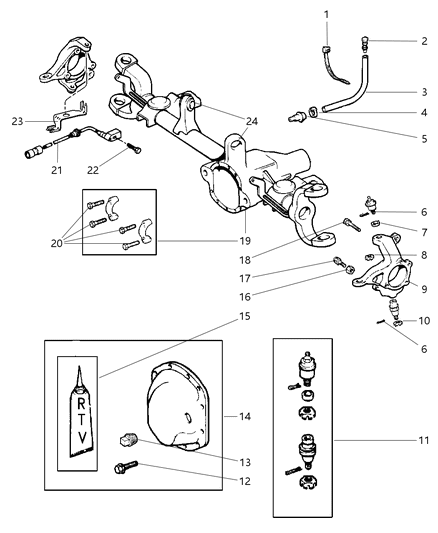 1998 Jeep Cherokee Housing - Front Axle Diagram 2