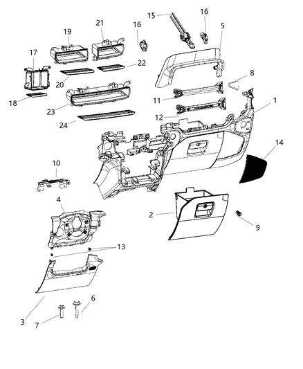 2018 Jeep Wrangler Cover-Steering Column Opening Diagram for 6AA94TX7AA