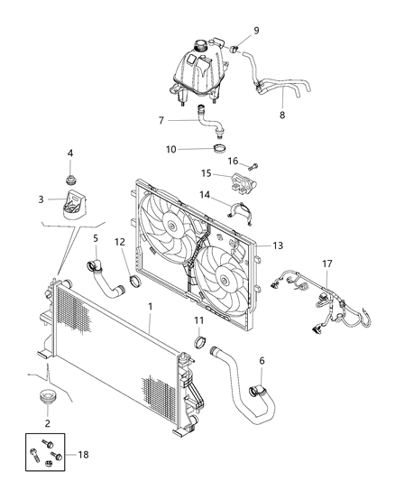 2021 Ram ProMaster 2500 Radiator & Related Parts Diagram 1