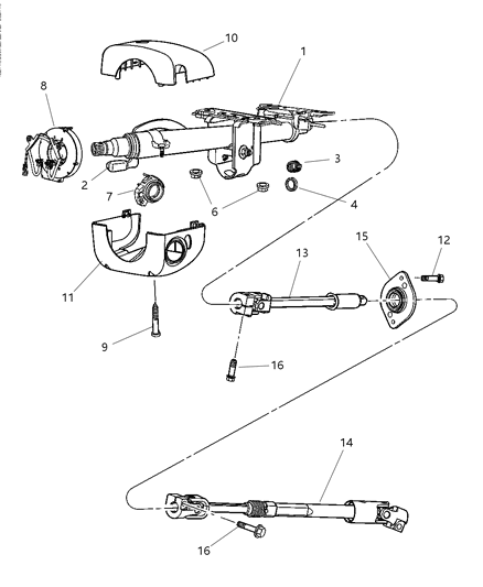 2004 Dodge Viper Column Assembly & Mounting Diagram