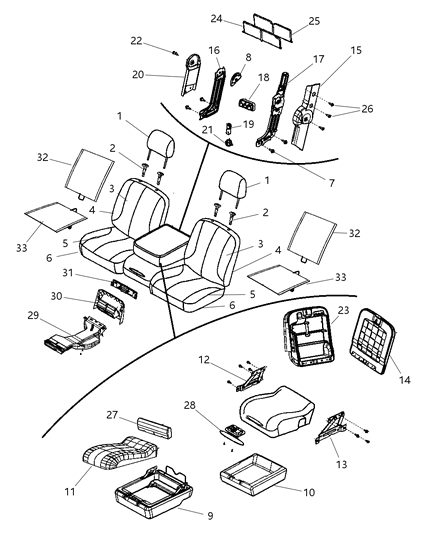 2010 Dodge Ram 2500 Seat Cushion Foam Diagram for 68050462AA