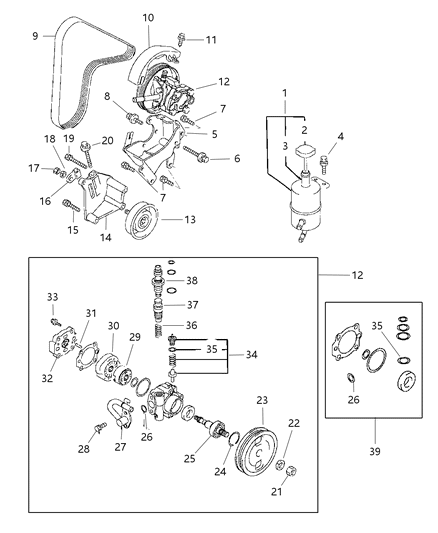 1998 Chrysler Sebring Coupe Power Steering Pump Diagram 2