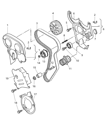 2007 Chrysler Sebring Timing Belt / Chain & Cover And Components Diagram 1