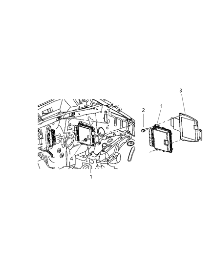 2007 Dodge Nitro Engine Controller Module Diagram for 5094575AA