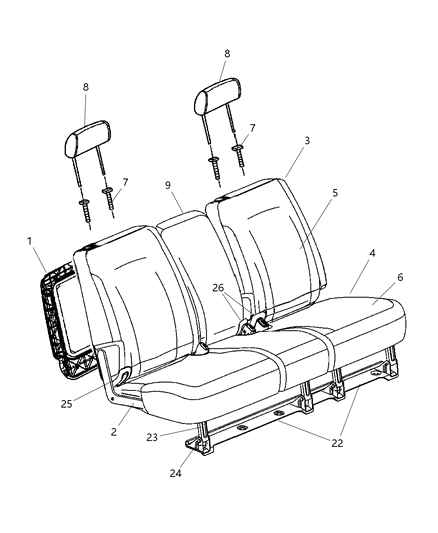 2005 Chrysler Pacifica Clip-Seat Diagram for 1CV871L2AA