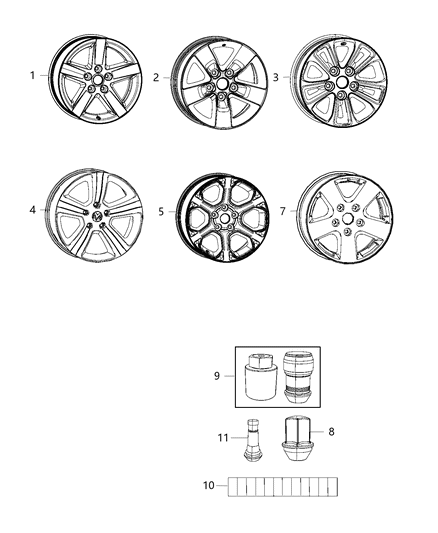 2013 Ram 1500 Express Wheel Diagram for 1UB12GSAAA
