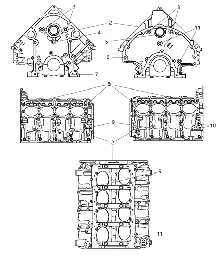 2007 Dodge Ram 1500 Cylinder Block & Hardware Diagram 3