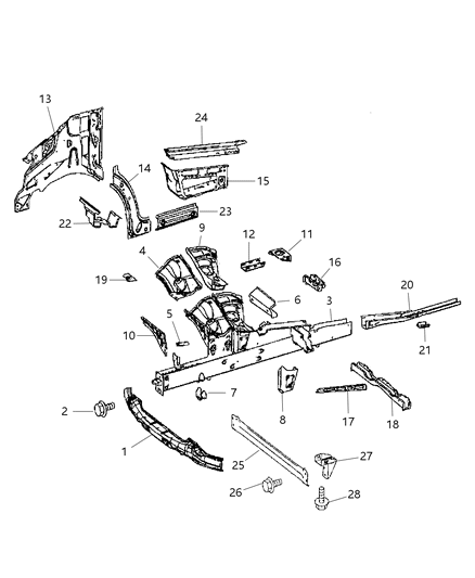 2008 Dodge Sprinter 3500 Front Fender Diagram 1