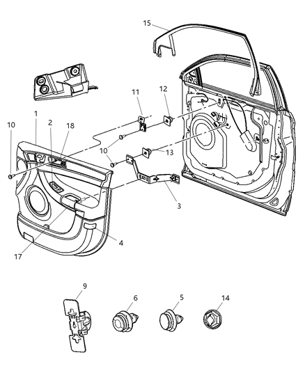 2008 Chrysler Pacifica Panel-Front Door Trim Diagram for 1LU991DAAA