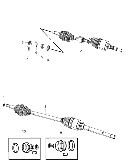 2010 Jeep Patriot BOOTPKG-HALFSHAFT Diagram for 68127816AA