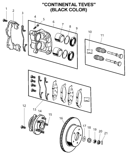 2002 Jeep Grand Cherokee Brake Hub And Bearing Diagram for 52098679AD