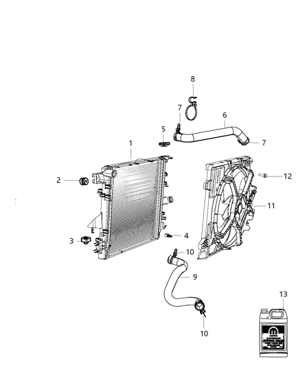 2014 Jeep Wrangler Radiator & Related Parts Diagram 2