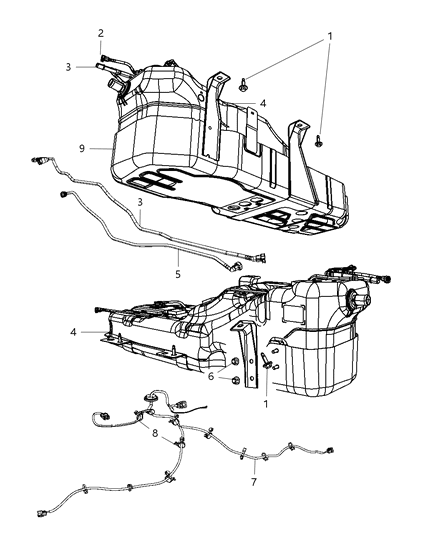 2009 Dodge Nitro Fuel Tank Diagram for 68034793AA