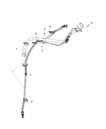 2015 Jeep Renegade Clip-Vent Tube Diagram for 68246868AA