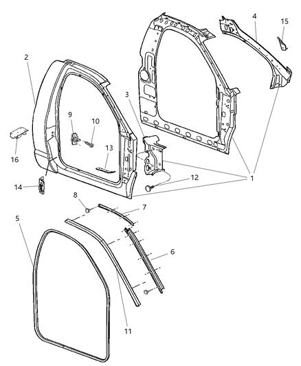 2008 Dodge Ram 1500 Front Aperture Panel Diagram 1