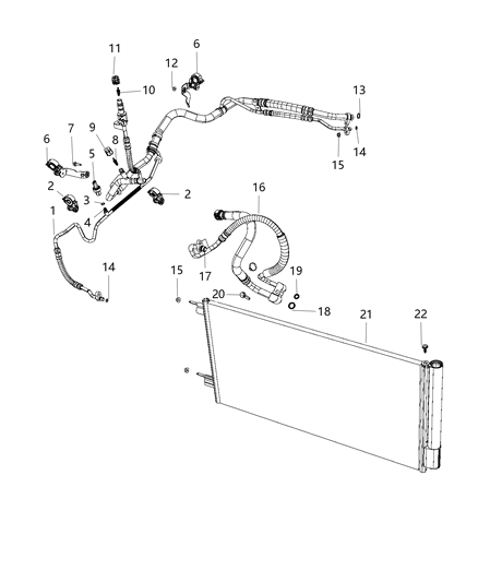 2020 Jeep Compass Line-A/C Suction And Liquid Diagram for 68291124AF