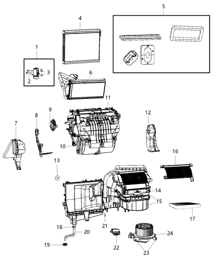 2020 Dodge Journey A/C & Heater Unit Diagram