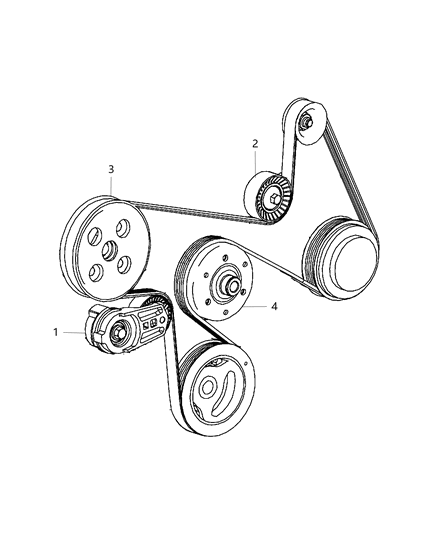 2007 Jeep Wrangler Drive Pulleys Diagram 1