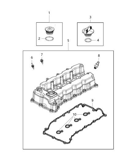 2014 Jeep Cherokee Cap-Oil Filler Diagram for 5047702AA