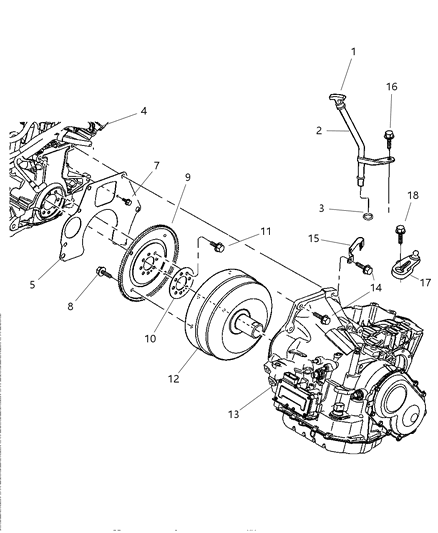2002 Dodge Neon Transmission Mounting & Miscellaneous Parts Diagram