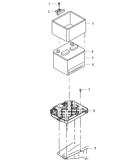 2004 Chrysler PT Cruiser Battery Tray Diagram