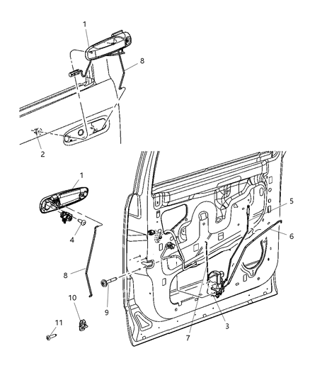 2005 Dodge Durango Front Right(Passenger-Side) Door Lock Actuator Diagram for 55364142AB