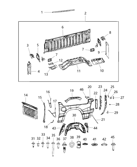 2020 Ram 1500 Box Side Outer Diagram for 68276976AI