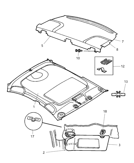 2004 Chrysler Concorde Visor-Illuminated Diagram for TH99TL2AB