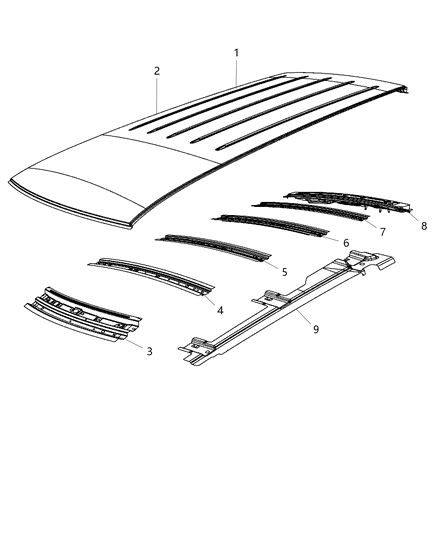 2015 Dodge Grand Caravan Bow-Roof Diagram for 5109885AA