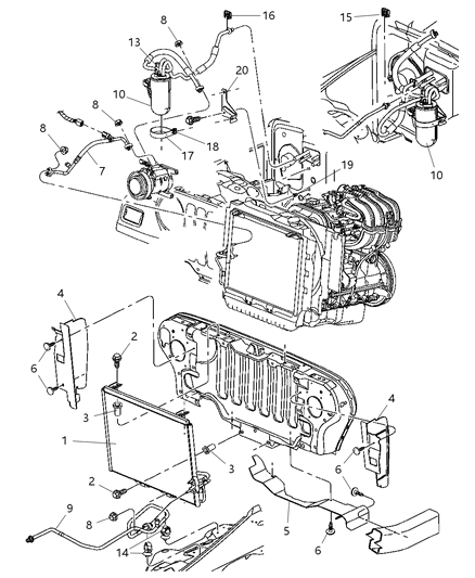 2003 Jeep Wrangler CONDENSER-Air Conditioning Diagram for 55037618AC