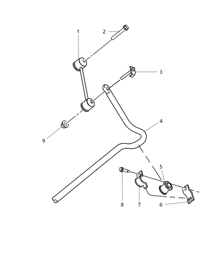 2007 Chrysler PT Cruiser Sway Bar - Rear Diagram