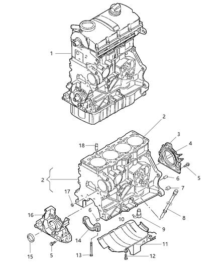 2008 Chrysler Sebring Block-Cylinder Diagram for 68034259AA