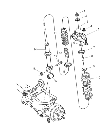 2004 Dodge Stratus Shock, Rear Diagram