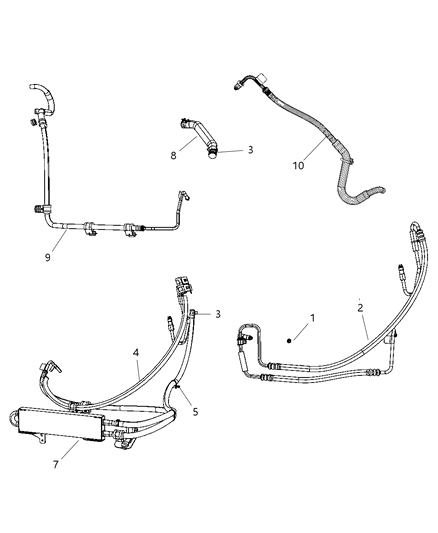 2010 Jeep Liberty Line-Power Steering Pressure Diagram for 52125270AB