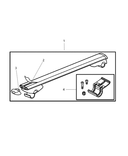 2002 Jeep Liberty Rack Kit - Rail Mount Diagram