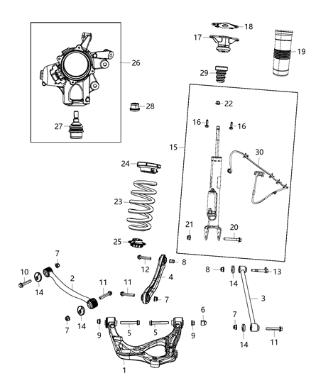 2018 Jeep Grand Cherokee ABSORBER-Suspension Diagram for 68298972AB