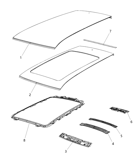 2020 Jeep Cherokee Header-Roof Front Diagram for 68413966AB