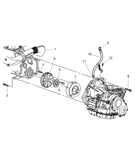 2004 Dodge Caravan Transaxle Mounting & Related Parts Diagram