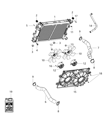 2014 Dodge Viper Hose-Radiator Outlet Diagram for 5264986AE