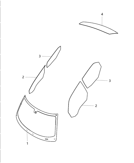 2015 Dodge Charger Glass-Front Door Diagram for 68068667AC